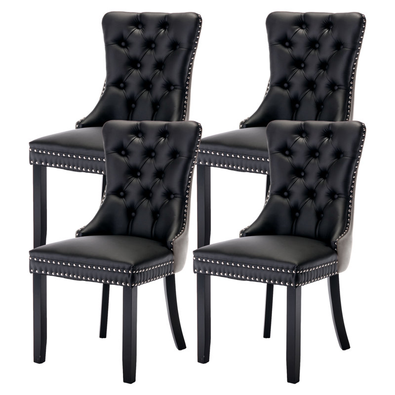 Chaise de salle à manger Kenta, Gris noir, Noir