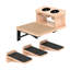 Wall Mounted Wood Cat Climber Set with 3 Steps and Feeder Station