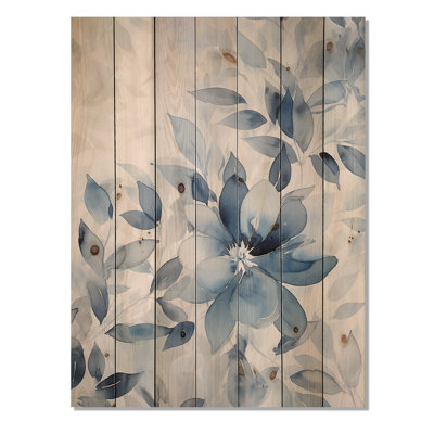Windsor - art mural floral sur bois de pin naturel