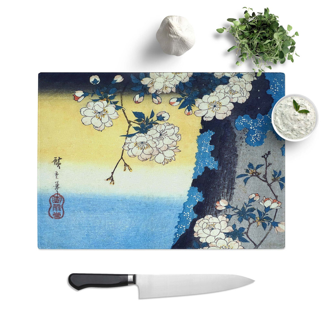Tempered Glass Cherry Blossom Tree Chopping Board