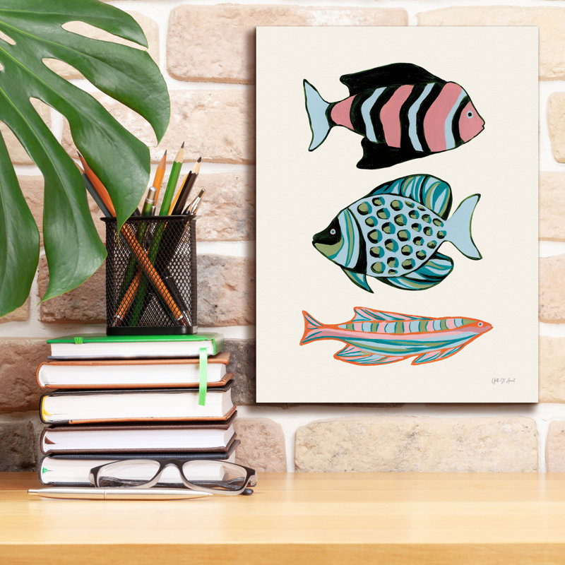 "Epic Graffiti" Tropical Fish 2 "par Yvette St. Amant, art mural sur toile, H 16 po x l 12 po x P 0,75 po