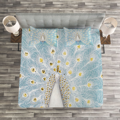 Peacock Bedspread Set with Shams
