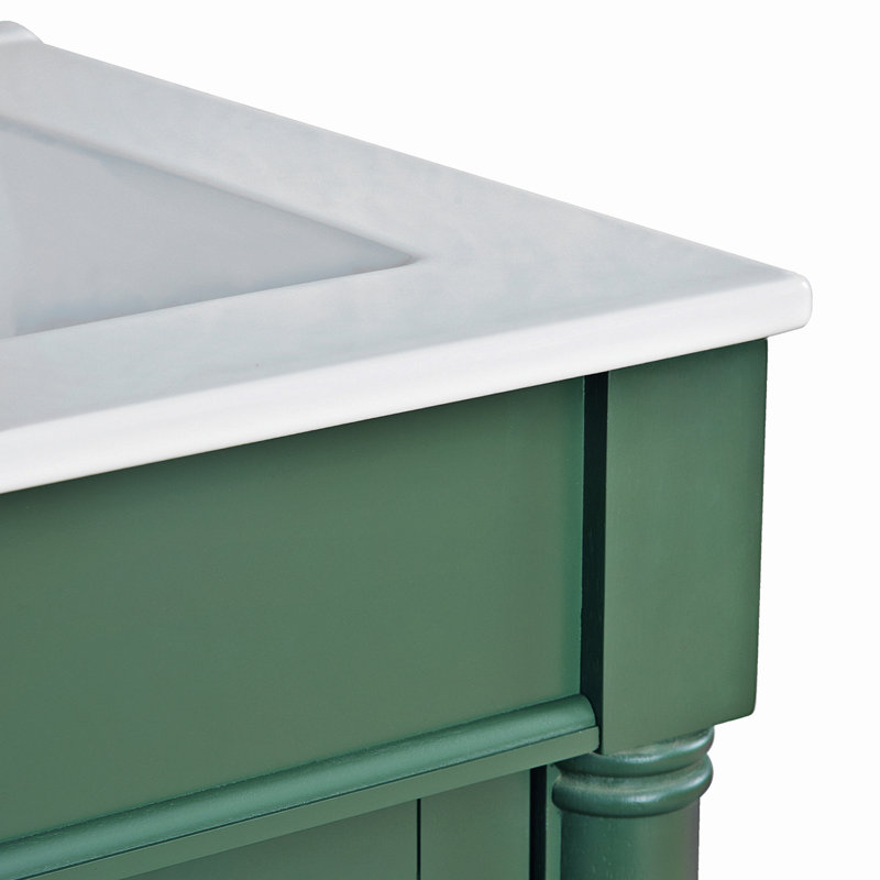Meuble-lavabo 24 po avec lavabo en céramique, Vert