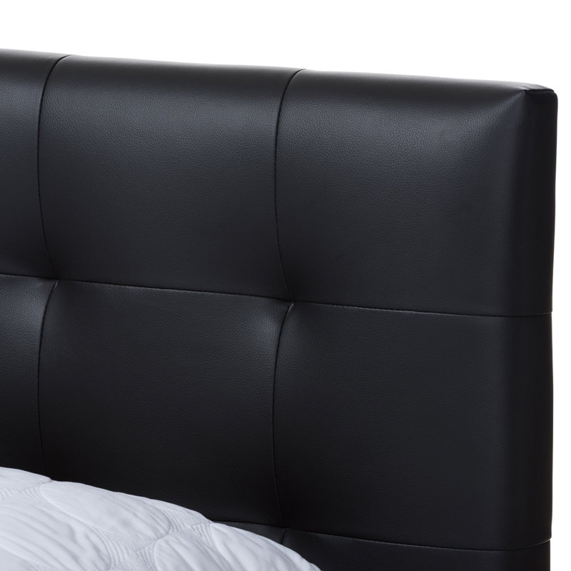 Harvey Upholstered Platform Bed, Black