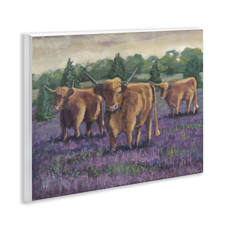«Purple Fields & Cows», plaque murale par Marnie Bourque