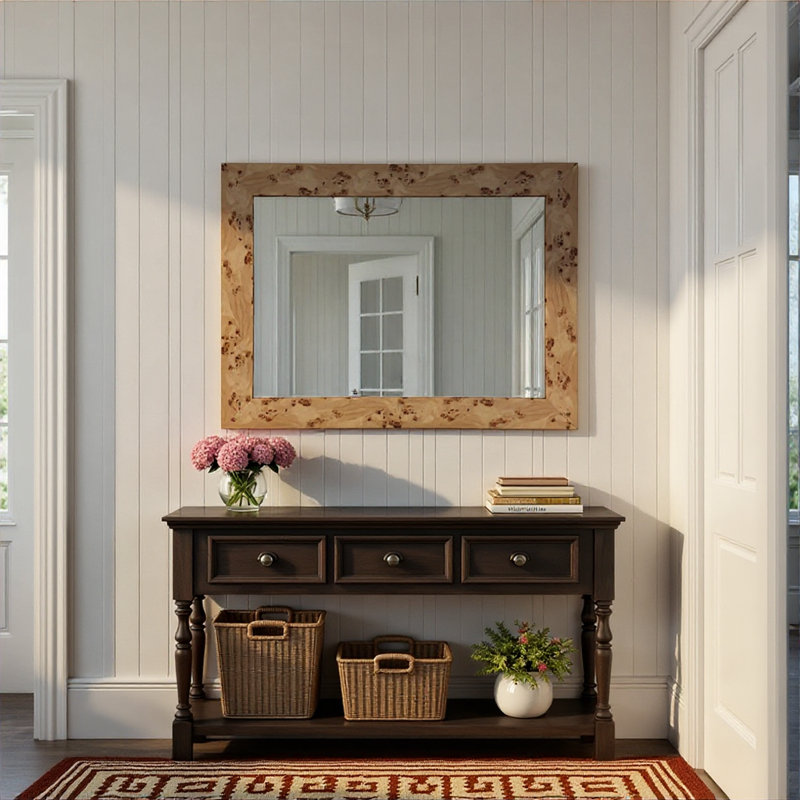 Burled Vanity Mirror, 40" x 30"