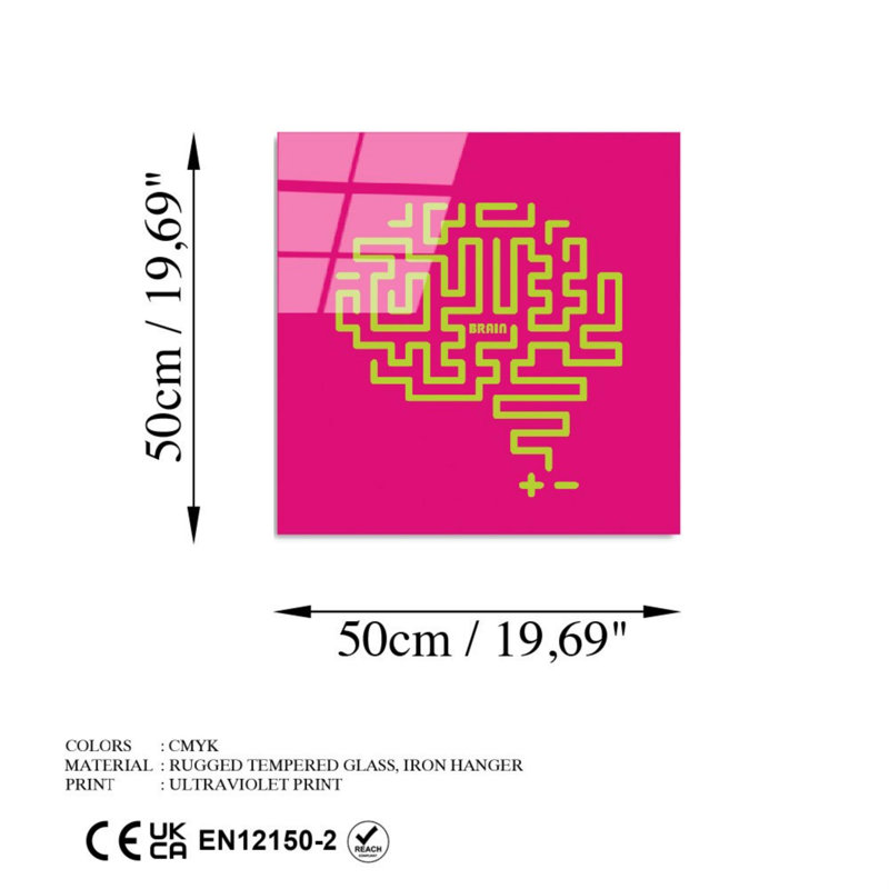 Boze Wall Decor on Tempered Glass, Pink