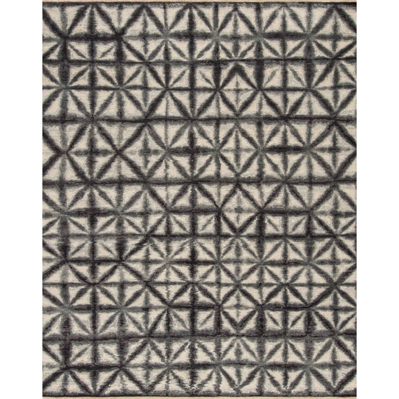 Shibori Hand Knotted Wool Indoor Rug, Rectangle 8' x 10'