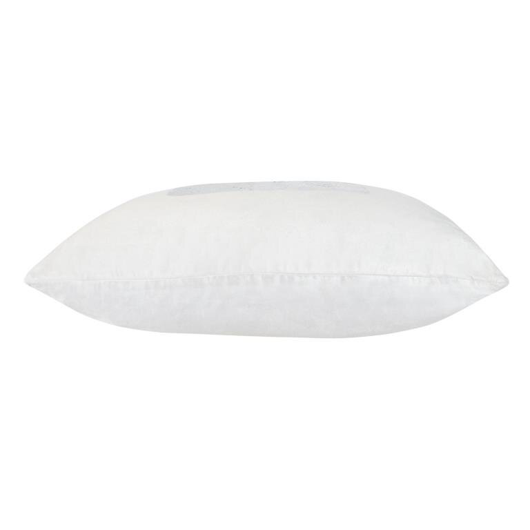 Verona Square Velvet Pillow Cover & Insert,  Ivory/Silver