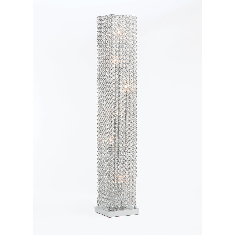 Lampe sur pied à colonne en cristal 49 "H