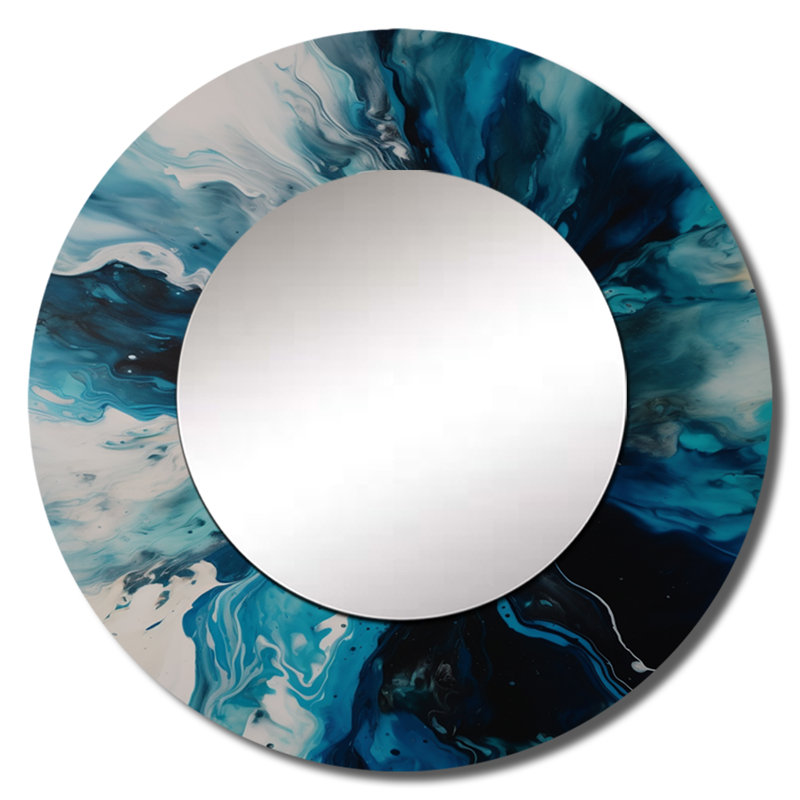 Sargis - miroir mural abstrait rond, 36 po x 36 po