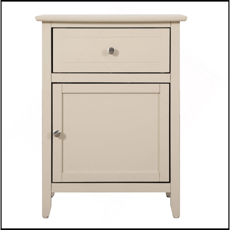 Drawer /1 Door Nightstand, Beige