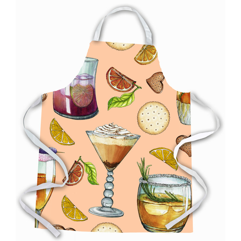 Tablier pour boissons et cocktails, Pêche / rouge / brun