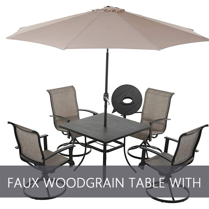 Errik Extendable Trestle Dining Set, Mixed Coffee