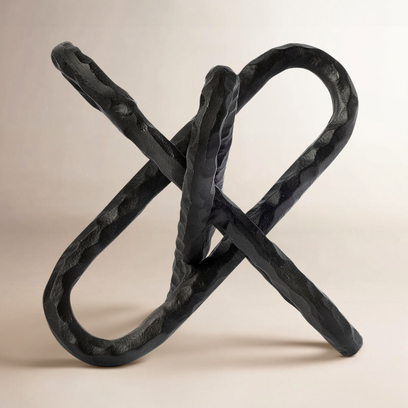 Folie Abstract Figurines & Sculptures, 7" H x 7" W x 7" D, Black