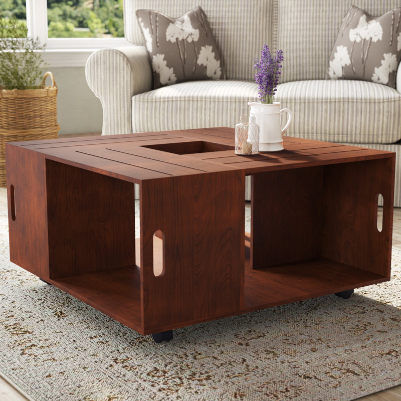 Wheel Coffee Table with Storage