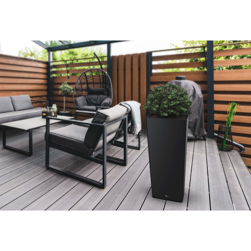 Tall 28" Square Planter Box with Plant Shelf Insert, 1