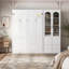 Lit escamotable avec armoire latérale réversible, portes en acrylique, quatre tiroirs et tablettes de rangement multiples pour un rangement optimal et un gain de place.-2022338038