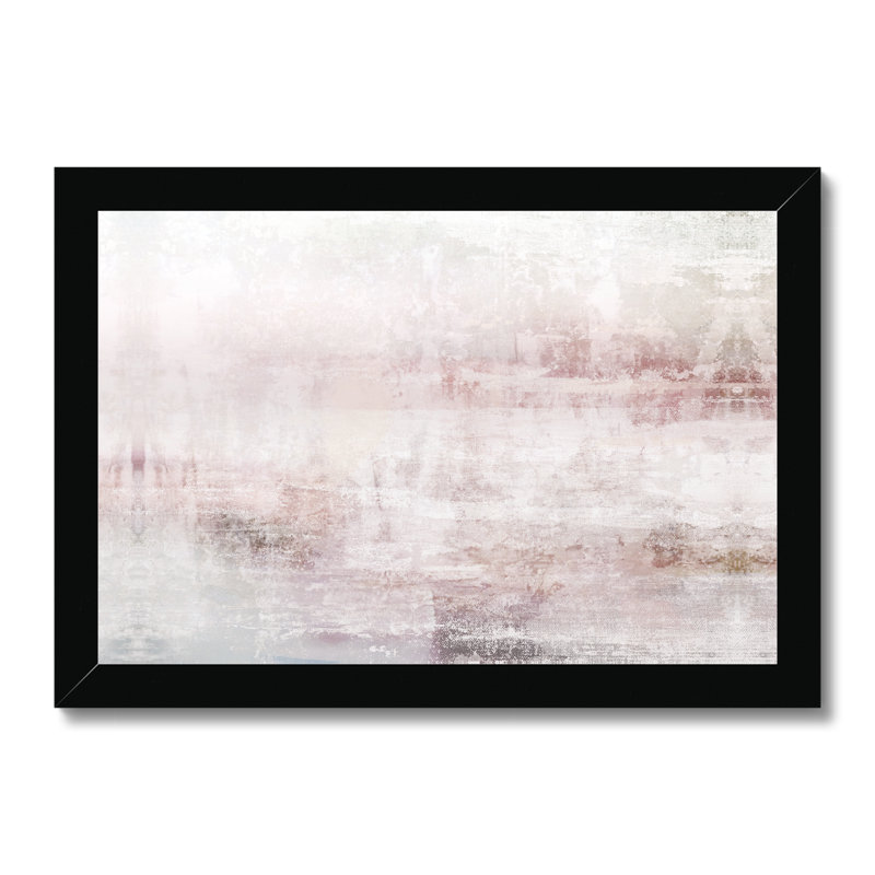Merlot Blush Abstract - Painting Print, Black Framed Paper Print, 24cm H x 34cm W x 2.3cm D