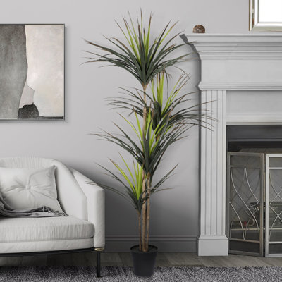 Arbre Dracaena Marginata artificiel en pot 67 po