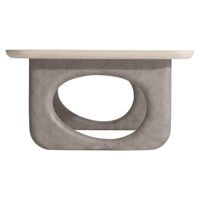 Beige and Gray Rectangular Wood Cocktail Table