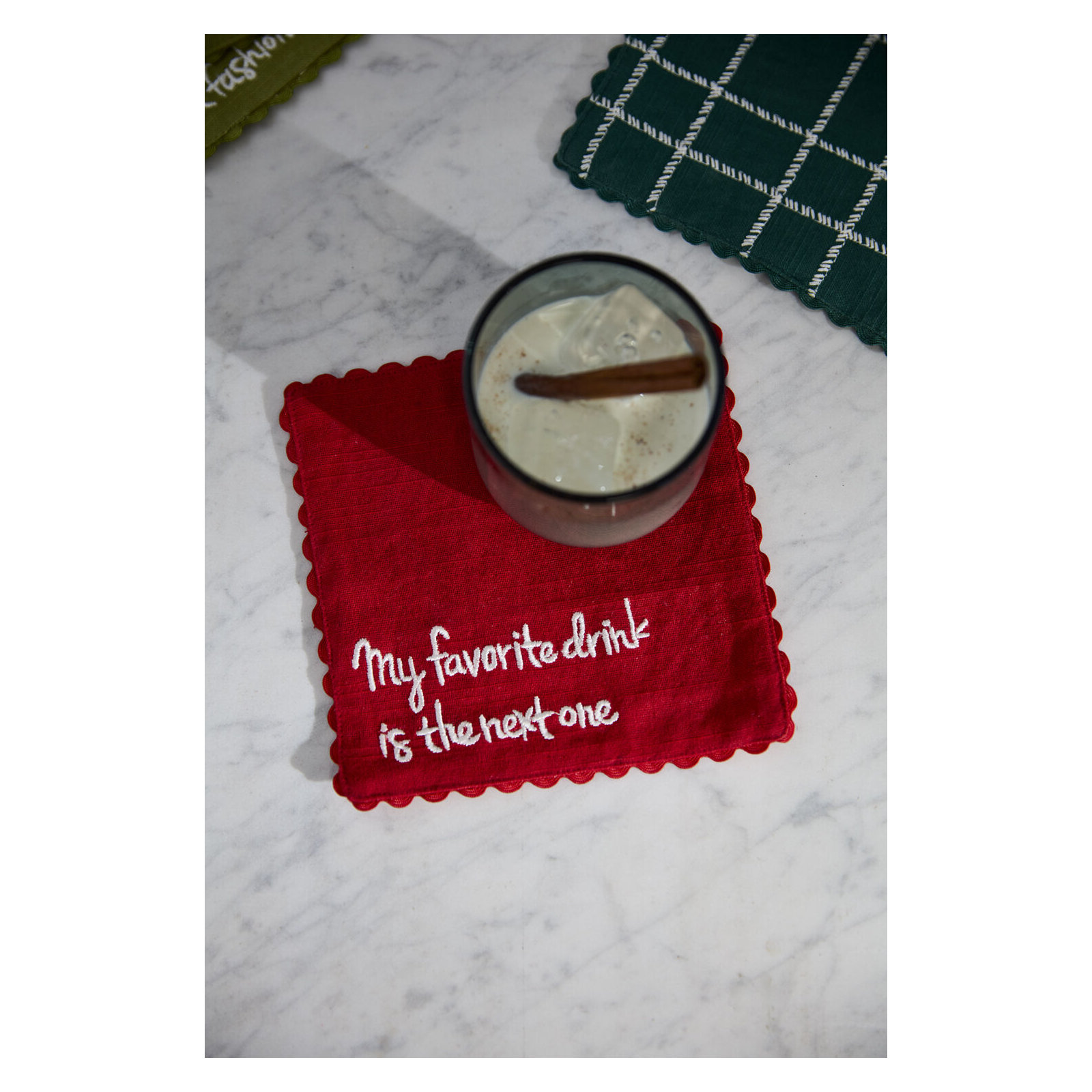 Spirit Cocktail Napkin 6"x 6" in , Red