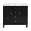 Meuble-lavabo de 36 po avec lavabo supérieur, armoire à miroir, armoire de rangement moderne avec 2 portes à fermeture douce et 2 tiroirs, meuble-lavabo simple-117021182