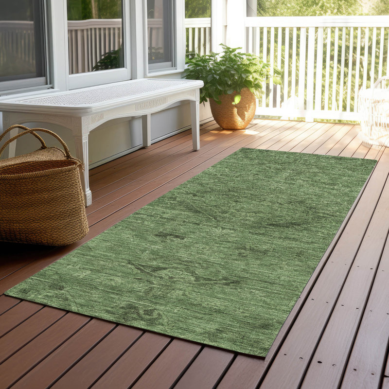 Machine Washable Indoor/Outdoor Segin ACN1111 Fern, Runner 2'3" x 7'6"