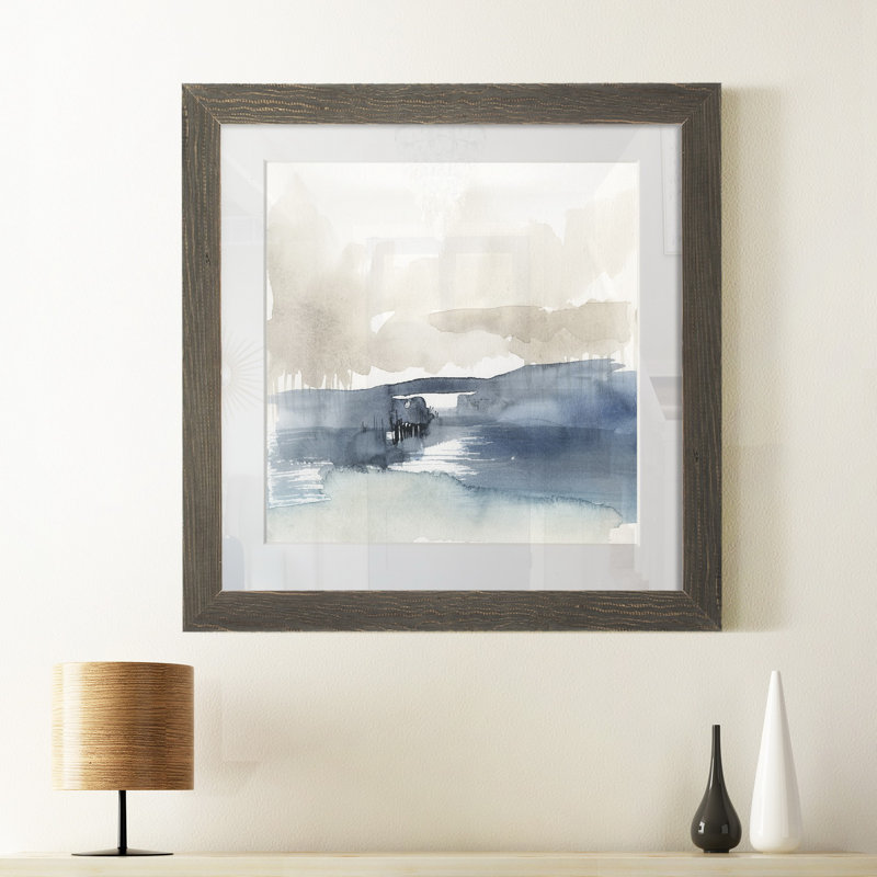 Fog on the horizon IV-reproduction d’art sur papier encadrée, H 27,5 po x l 27,5 po x P 1,5 po, Cadre gris