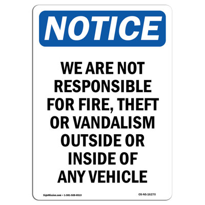 Non responsable de l'enseigne de feu