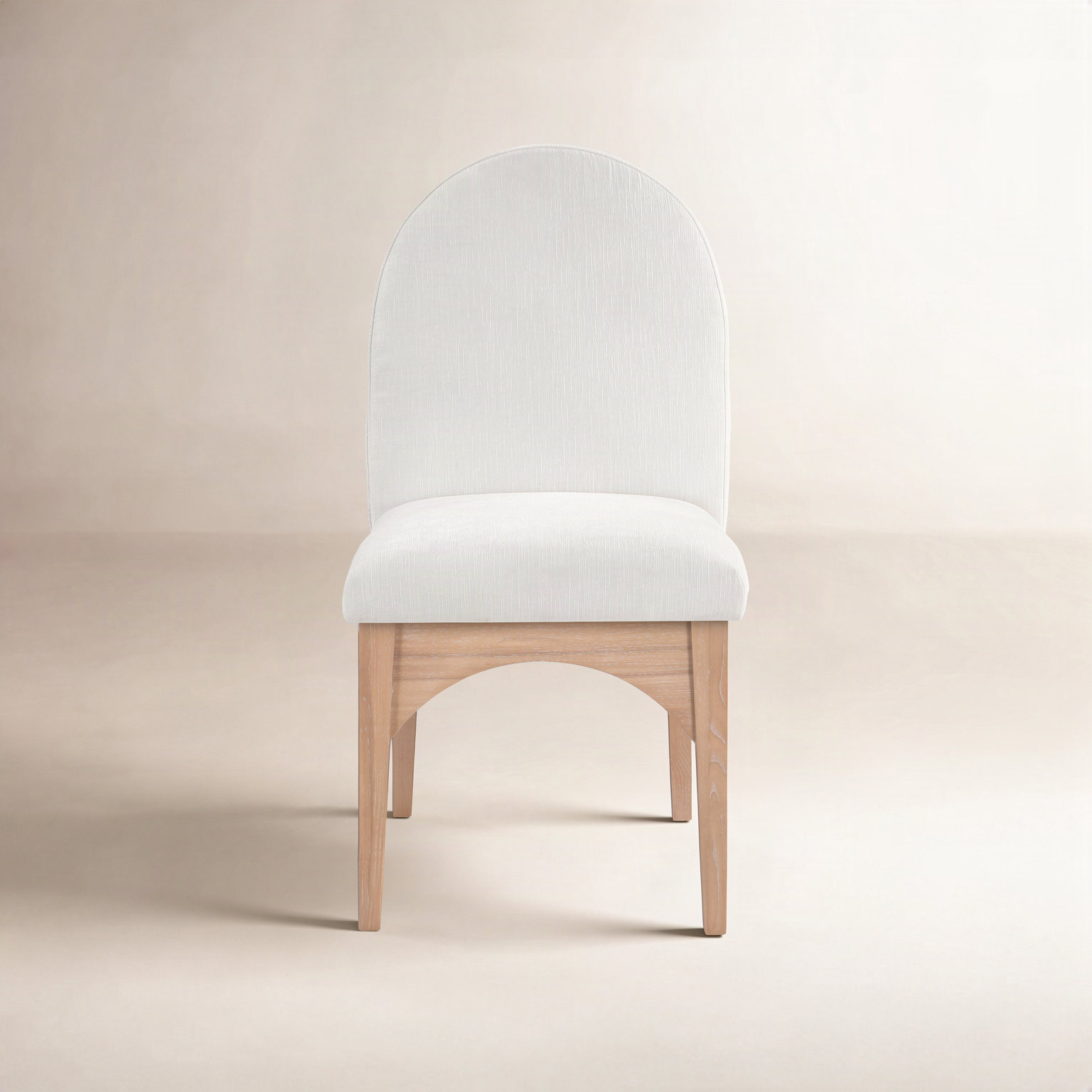 Waldorf Dining Chair, Cream Chenille, Natural