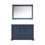 Bleu marine 48 po W Double meuble-lavabo avec surface en quartz blanc, miroir 46 po, système de tiroirs à fermeture douce, et grande capacité de rangement bleu, l, meuble-lavabo, plateau, solution