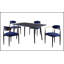 Ensemble de sièges confortables rembourrés en tissu bleu 2 pièces Modern Contemporary-879434812