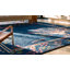 Luxurious Blue Color Wool Pile Antique Art Deco Chinese Rug