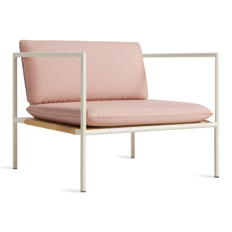 Chaise longue d'extérieur Dog Days, Blanc, Sunbrella rosé