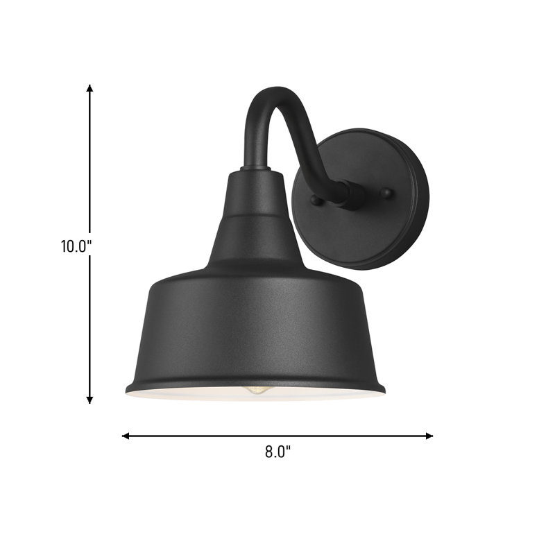 Luminaire de grange d'extérieur Blakeston, Noir, H 10 pi x l 8 po x P 8 po, Non