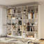 Bibliothèque à 78 niveaux H 78,7 po x l 94,5 po avec portes en verre et lumière DEL-930998730