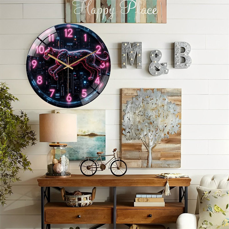 Horloge murale en verre Neon