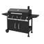 Barbecue au charbon 36,6 pouces avec 2 tables d'appoint pliables, noir