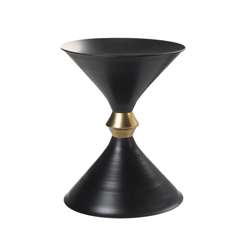  Industrial 18" Black Iron End Table