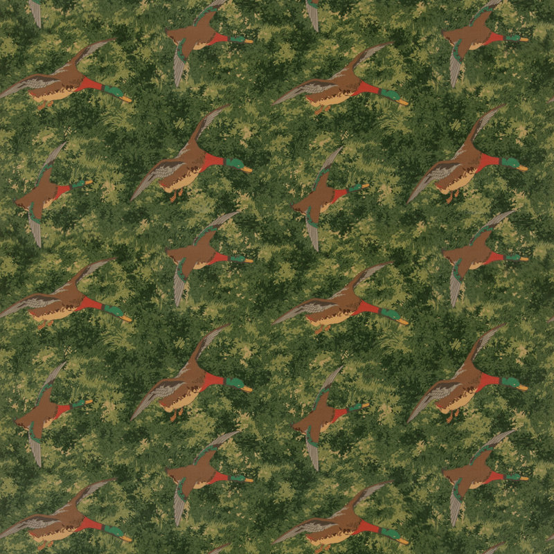 Forest Ducks Velvet, Emerald