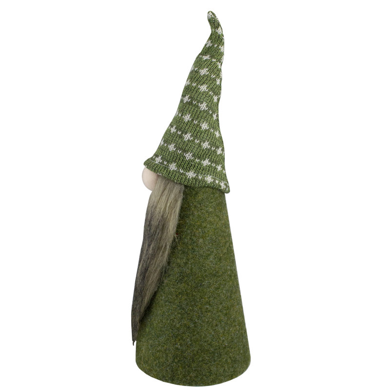 Décoration de table de Noël gnome verte et blanche, H 14 po x l 4,5 po x P 4,5 po