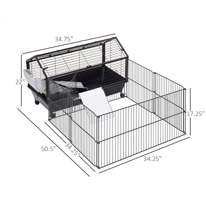 Cage à roulettes en métal pour petits animaux