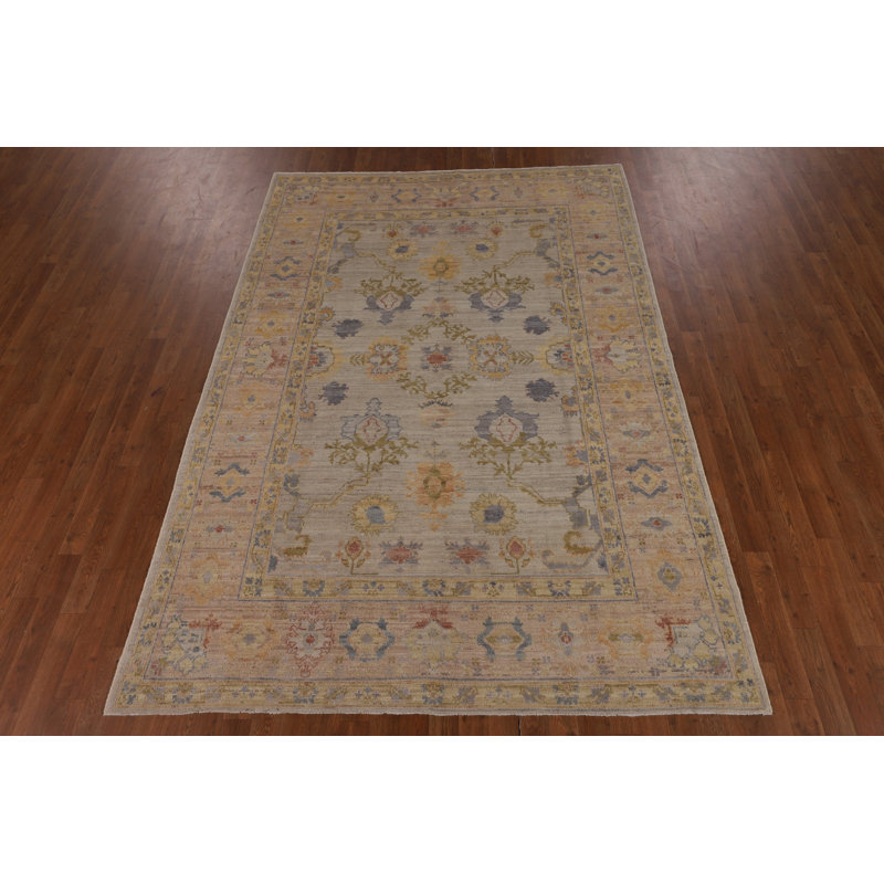 Earth Tone Oushak Vegetable Dye Rug 6x9