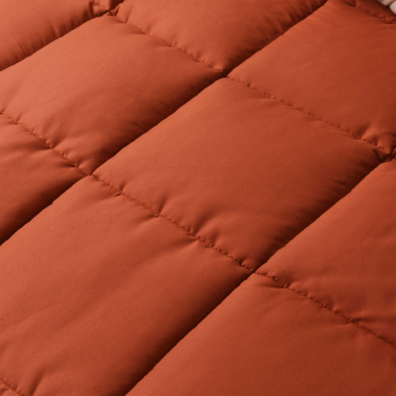 3pc Comforter Set - All Season Reversible Down Alternative Comforter with Two Shams - Breathable, Soft, Fluffy, Terracotta