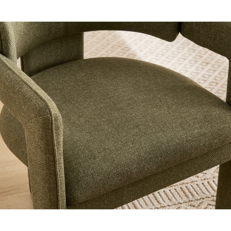 19'' H Modern Upholstered  Dining Armchair With Backrest For Living Room/Dining Room, Green