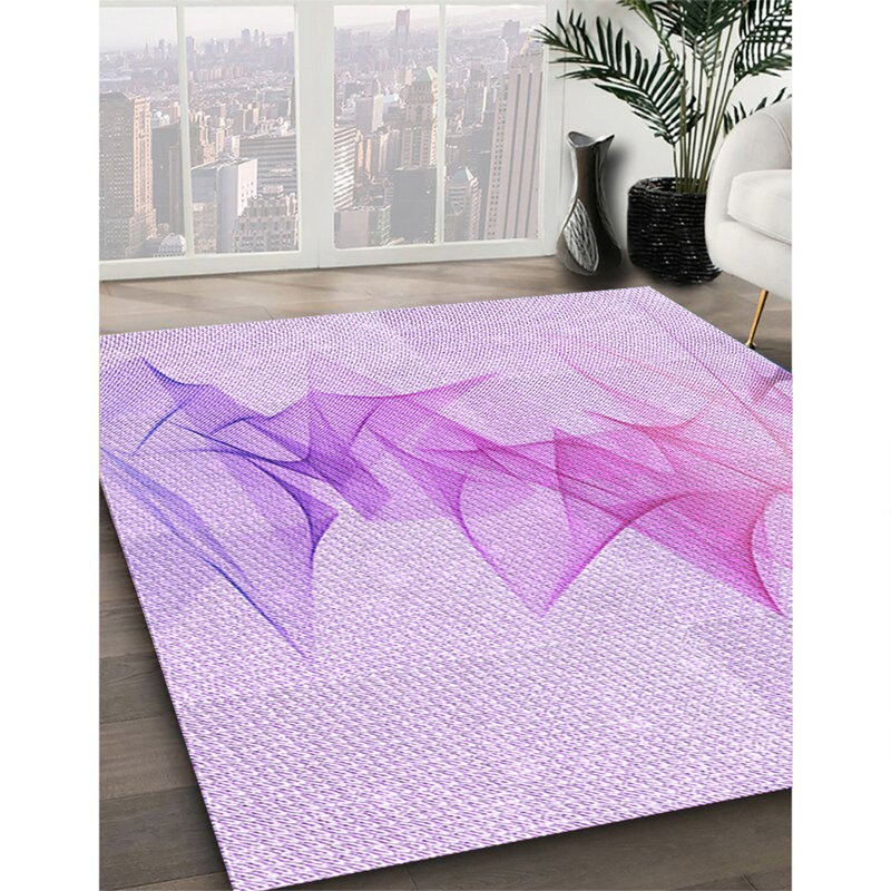 Tapis 100% lavable à la machine à motif 123-PUR-, Rectangle 2 pi x 4 pi