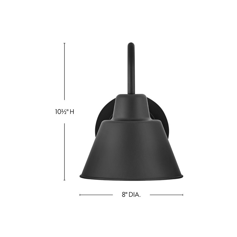 Wes 8" Outdoor Gooseneck Barn Light - Coastal Elements Collection, Black