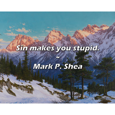 Artsy Quote "Sin makes you stupid." By Mark P. Shea Gallery Wrapped Canvas