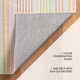 Ana Ticking Aqua Machine Washable Rug